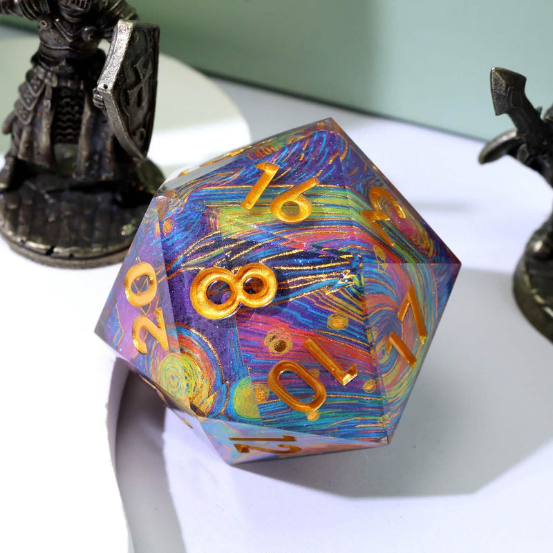 Gilded Cosmos | 33mm D20 | Oversized Art Core Dice | Single Dice
