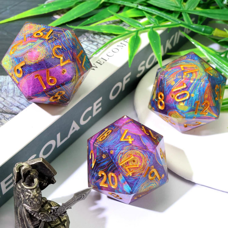 Gilded Cosmos | 33mm D20 | Oversized Art Core Dice | Single Dice