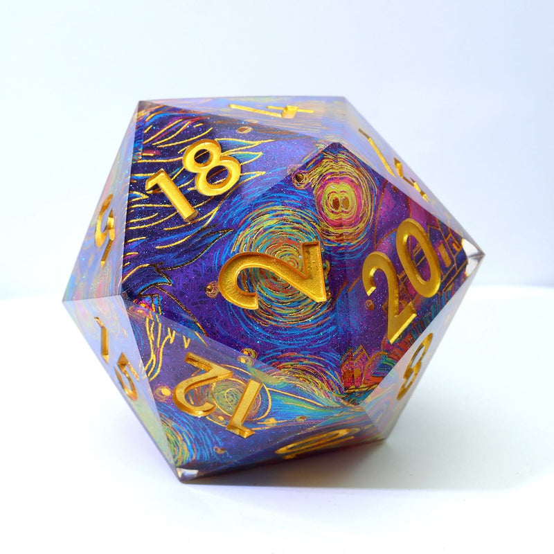 Gilded Cosmos | 50mm D20 | Oversized Art Core Dice