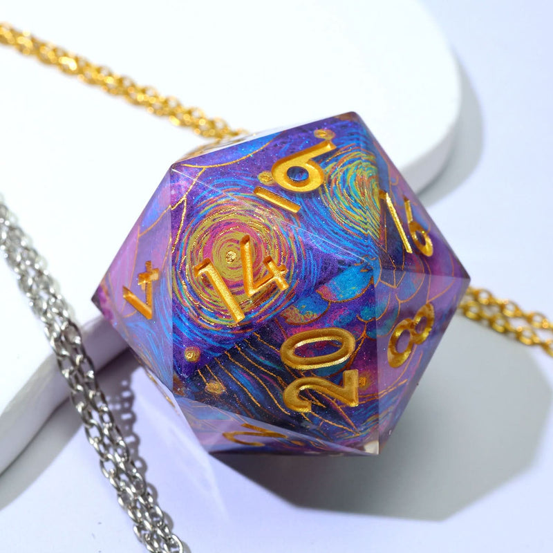 Gilded Cosmos | 50mm D20 | Oversized Art Core Dice