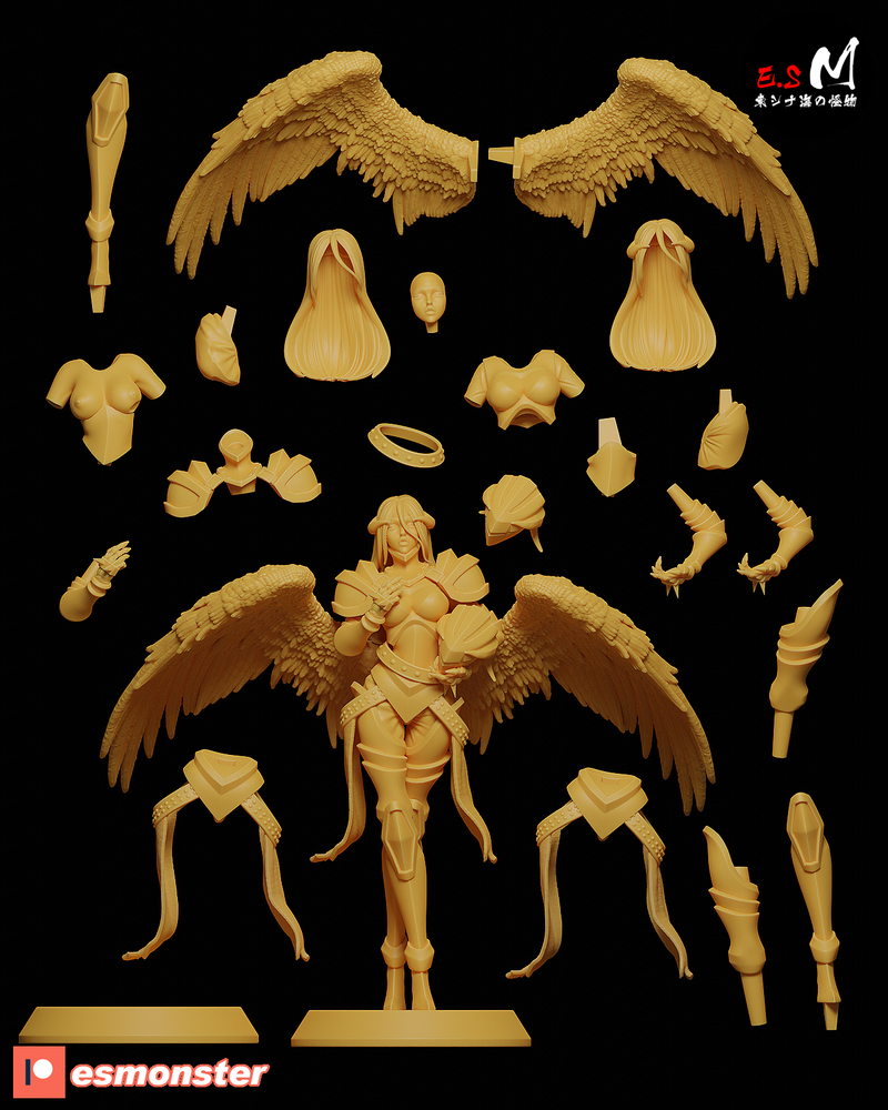 Albedo Armoured | Pin-Up Statue Fan Art Miniature Unpainted | E.S Monster