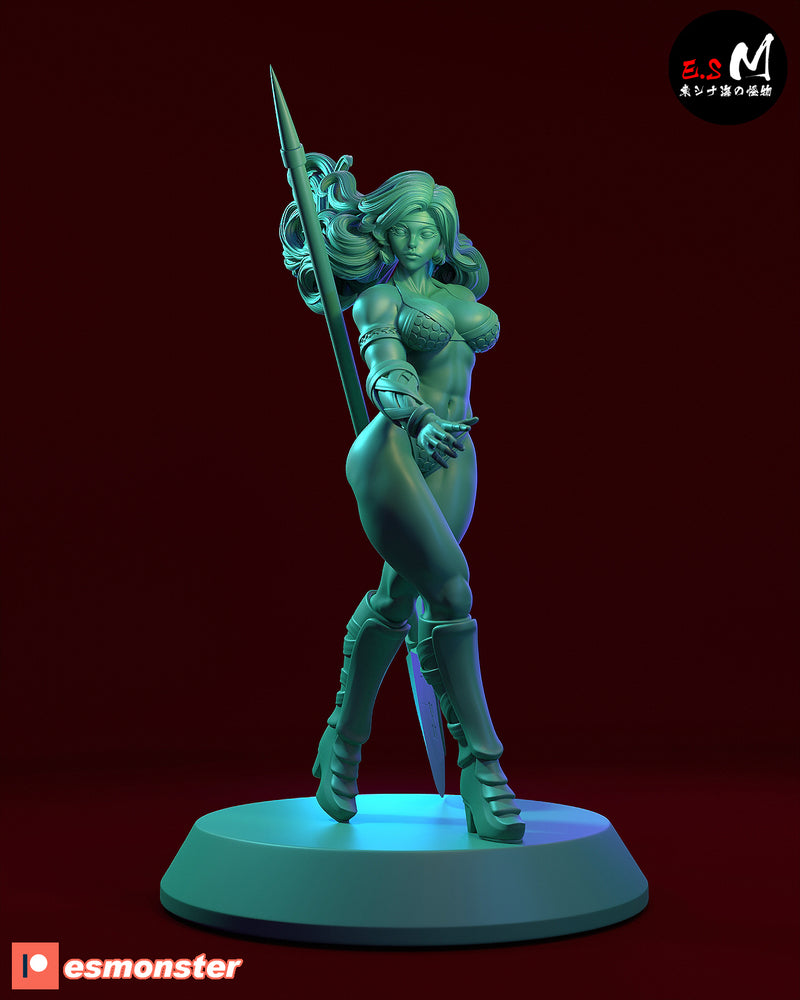 Amazonian | Pin-Up Statue Fan Art Miniature Unpainted | E.S Monster