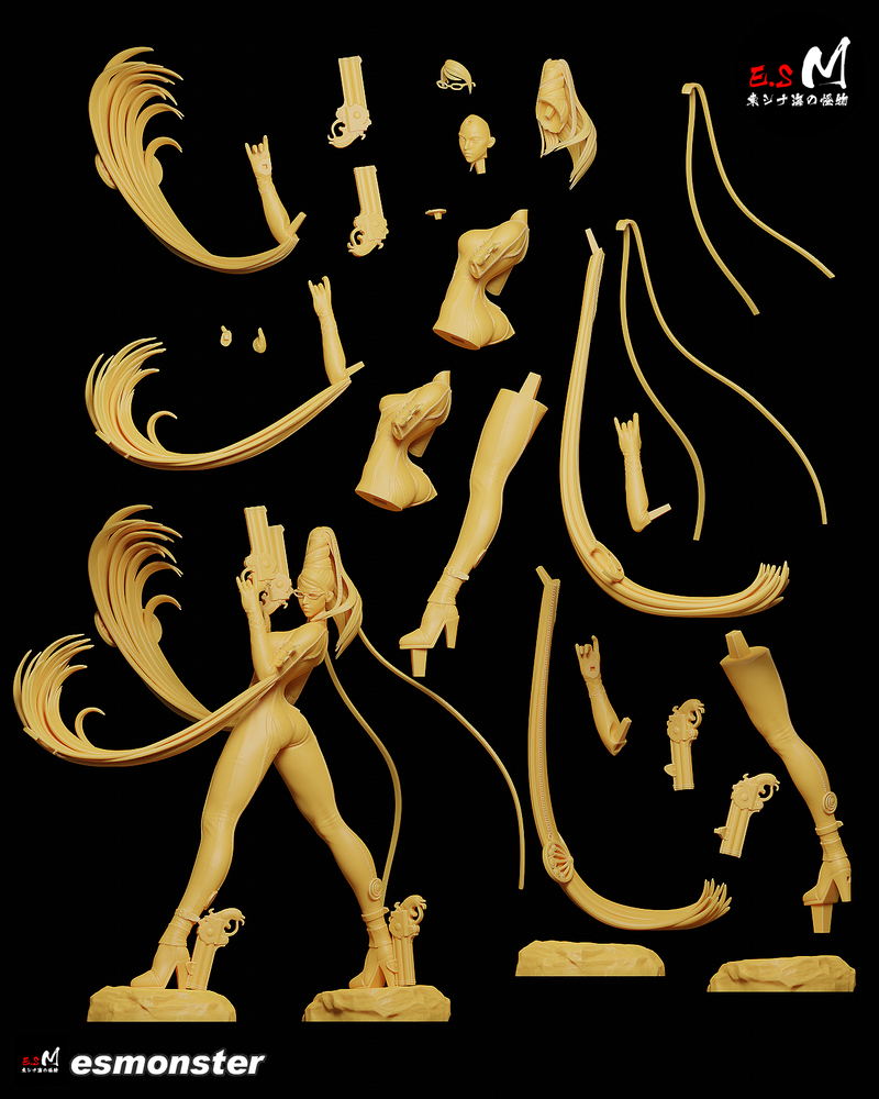 Bayonetta | Fan Art Statue Scale Model Kit Unpainted | E.S Monster