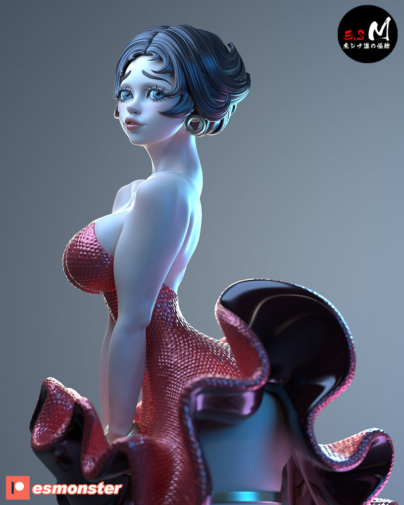 Betty | Pin-Up Statue Fan Art Miniature Unpainted | E.S Monster
