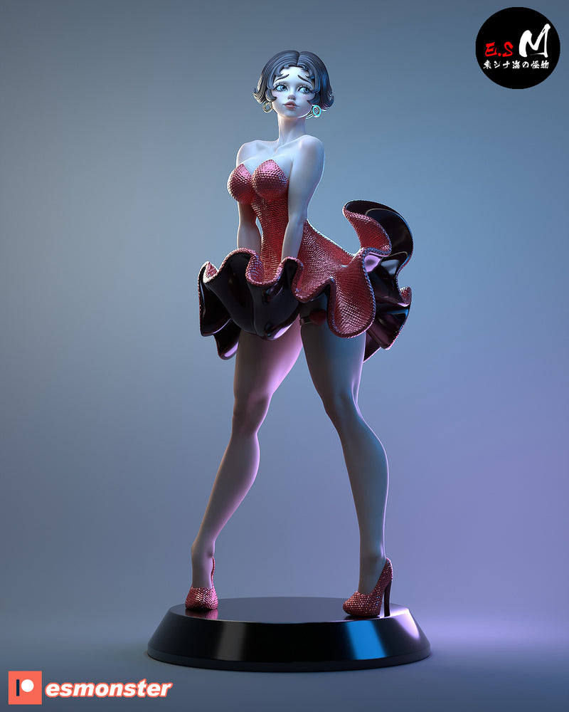 Betty | Pin-Up Statue Fan Art Miniature Unpainted | E.S Monster