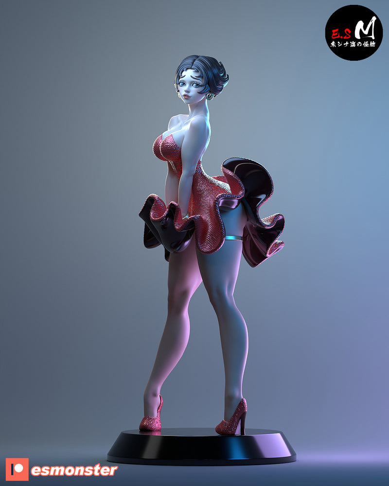 Betty | Pin-Up Statue Fan Art Miniature Unpainted | E.S Monster