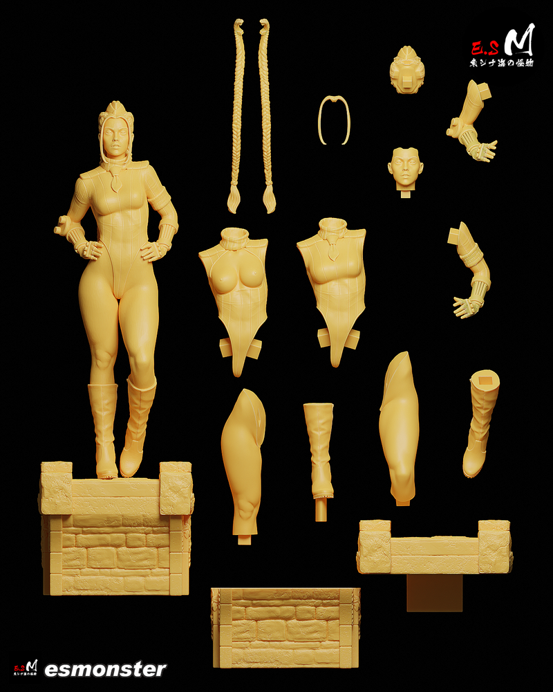 Cammy | Pin-Up Statue Fan Art Miniature Unpainted | E.S Monster