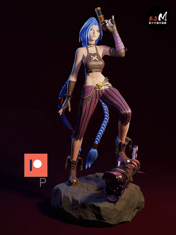 Jinx | Pin-Up Statue Fan Art Miniature Unpainted | E.S Monster