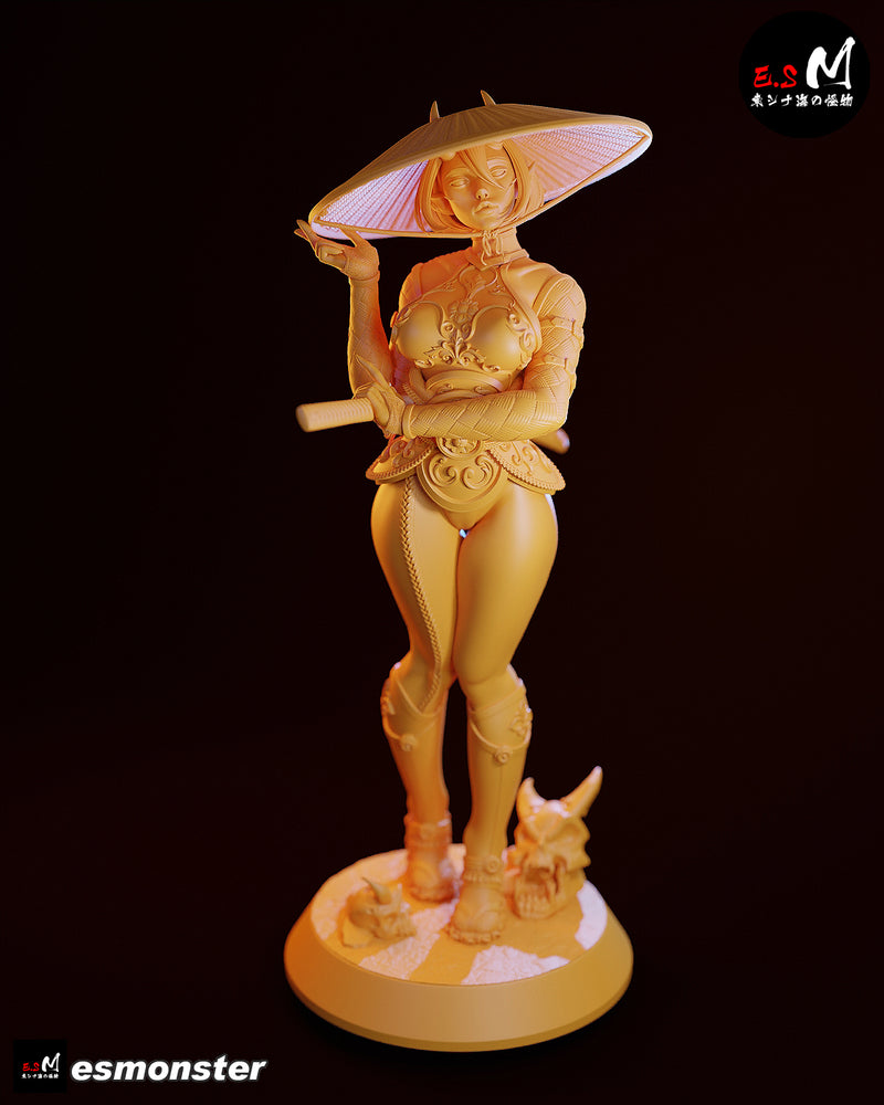 Oni girl | Pin-Up Statue Fan Art Miniature Unpainted | E.S Monster
