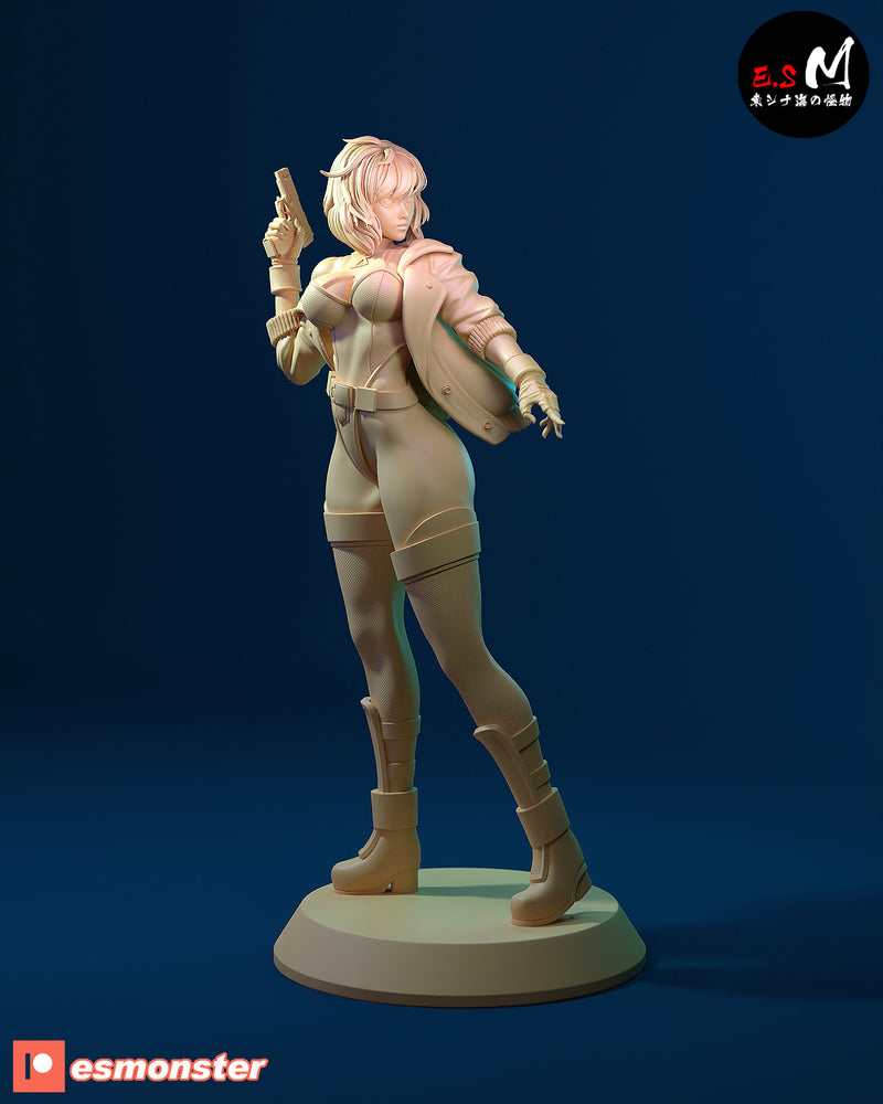 Motoko | Pin-Up Statue Fan Art Miniature Unpainted | E.S Monster