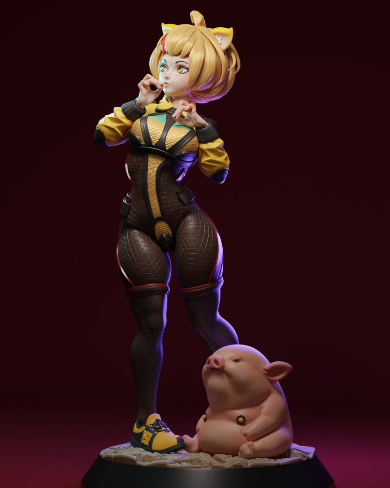 Zhu | Pin-Up Statue Fan Art Miniature Unpainted | E.S Monster