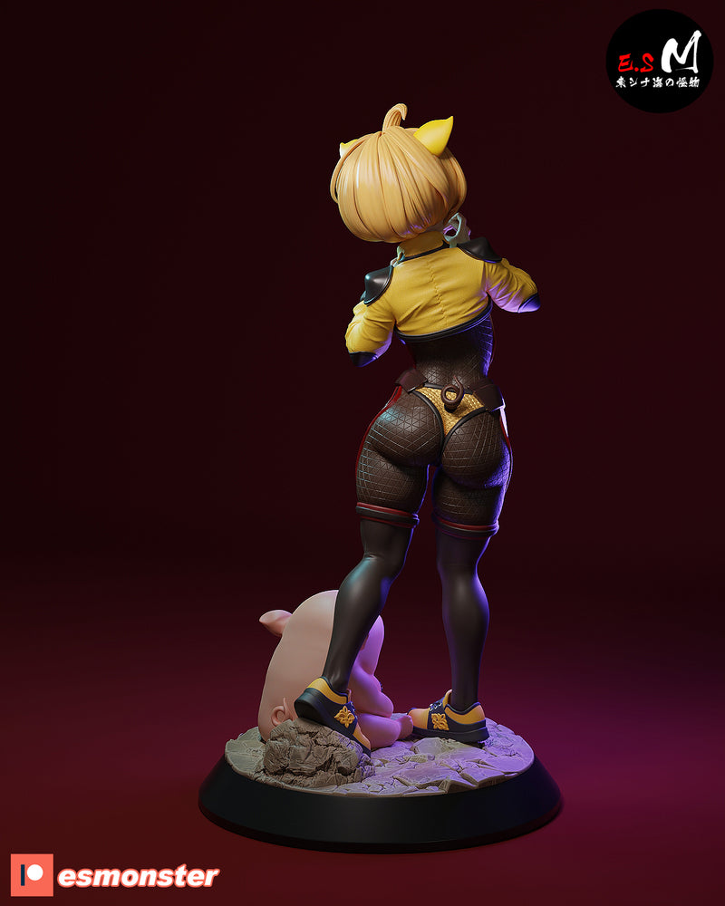 Zhu | Pin-Up Statue Fan Art Miniature Unpainted | E.S Monster