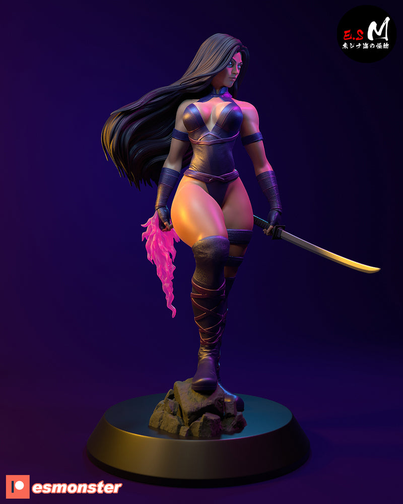 Psylocke | Pin-Up Statue Fan Art Miniature Unpainted | E.S Monster