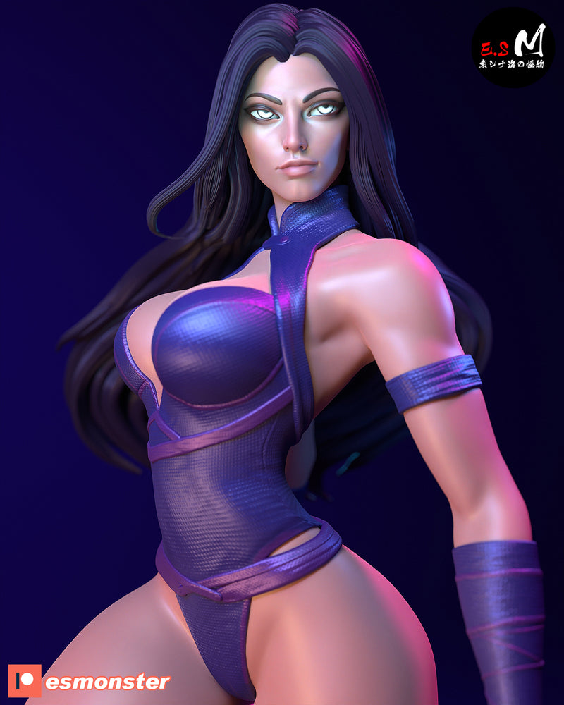 Psylocke | Pin-Up Statue Fan Art Miniature Unpainted | E.S Monster