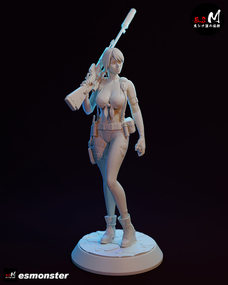 Quiet | Pin-Up Statue Fan Art Miniature Unpainted | E.S Monster