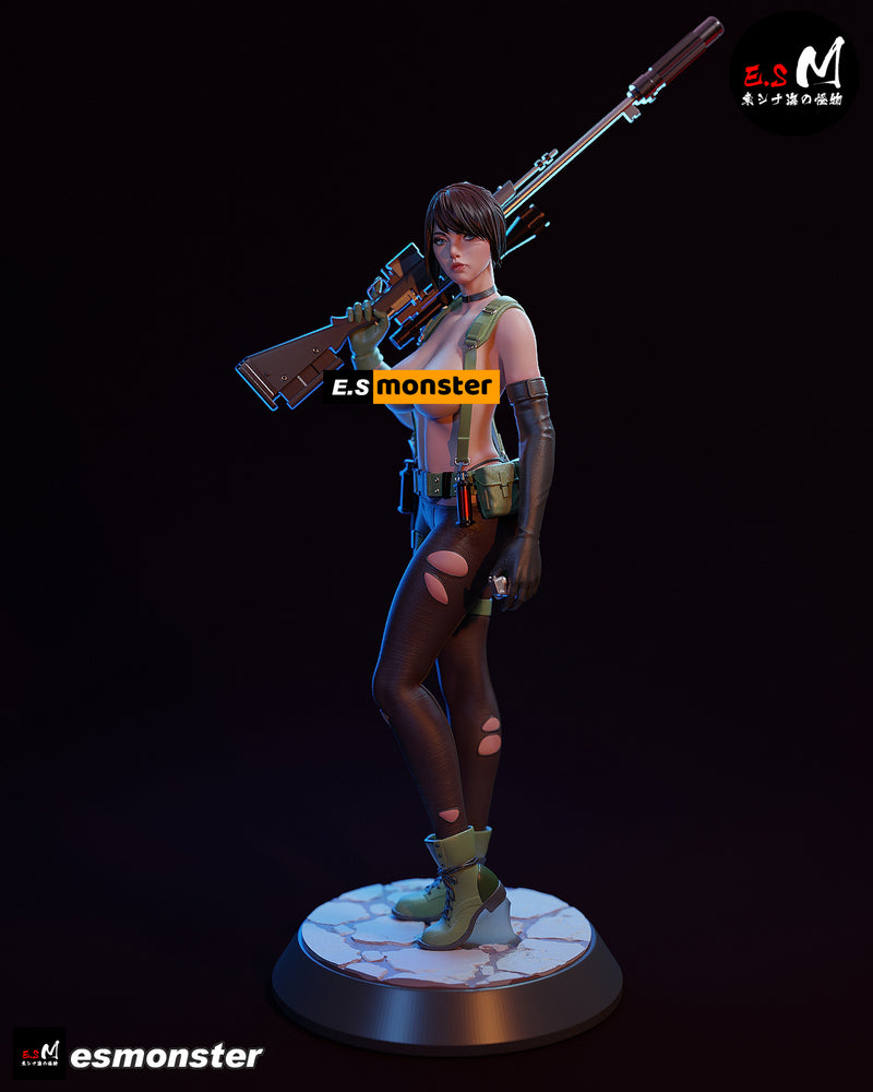 Quiet | Pin-Up Statue Fan Art Miniature Unpainted | E.S Monster