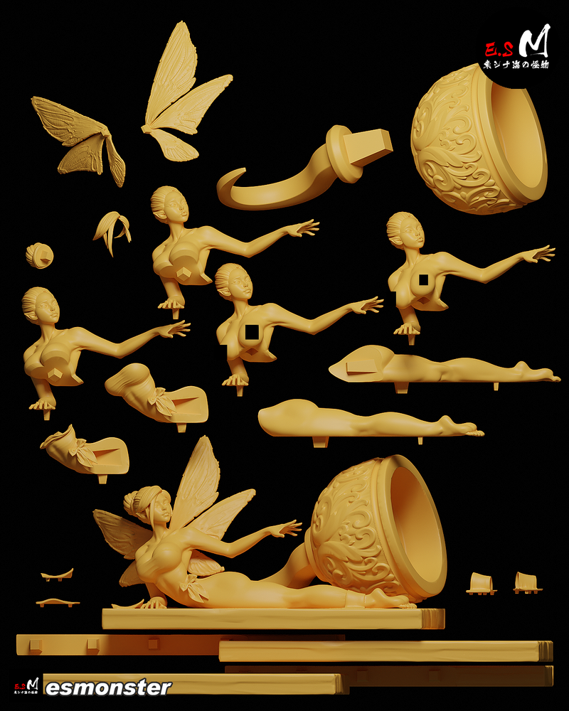 Tinkerbell | Pin-Up Statue Fan Art Miniature Unpainted | E.S Monster