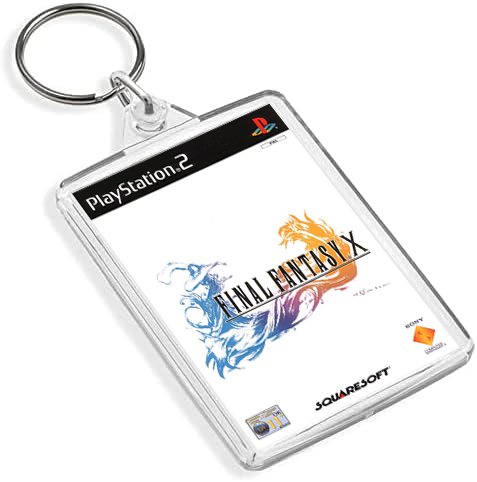 Retro Gaming Box Art Keyring - Gen VI Console FF Style