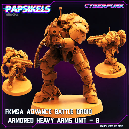 FKMSA Advance Battle Droid Heavy Arms Unit B | Cyberpunk | Sci-Fi Miniature | Papsikels TabletopXtra