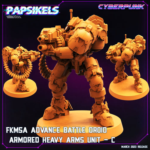 FKMSA Advance Battle Droid Heavy Arms Unit C | Cyberpunk | Sci-Fi Miniature | Papsikels TabletopXtra