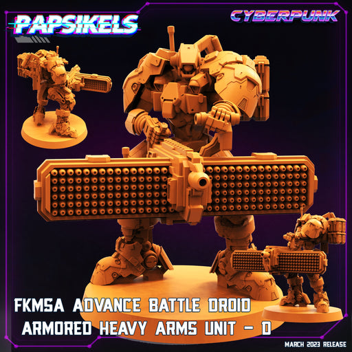 FKMSA Advance Battle Droid Heavy Arms Unit D | Cyberpunk | Sci-Fi Miniature | Papsikels TabletopXtra