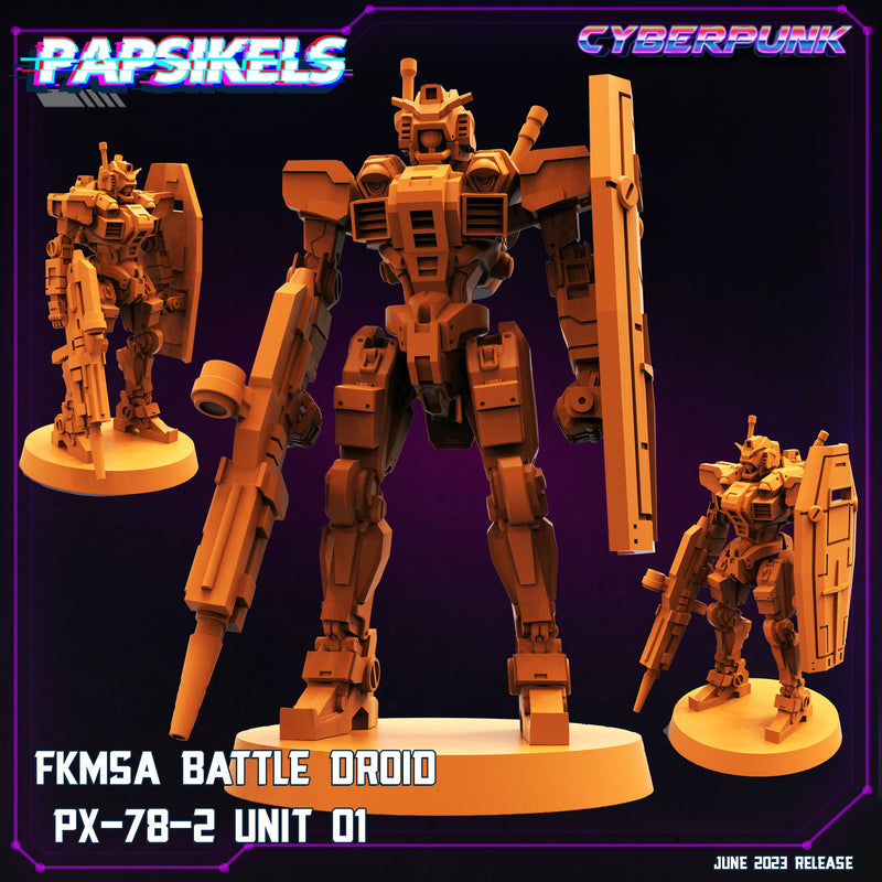 FKMSA Battle Droid PX78-2 Unit 1 B | Cyberpunk | Sci-Fi Miniature | Papsikels TabletopXtra