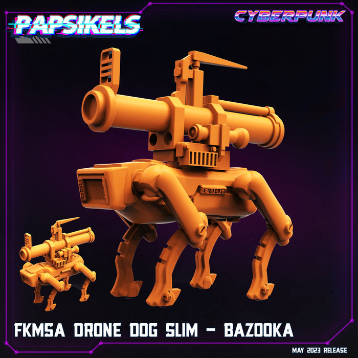 FKMSA Drone Dog Slim - Bazooka | Cyberpunk | Sci-Fi Miniature | Papsikels TabletopXtra