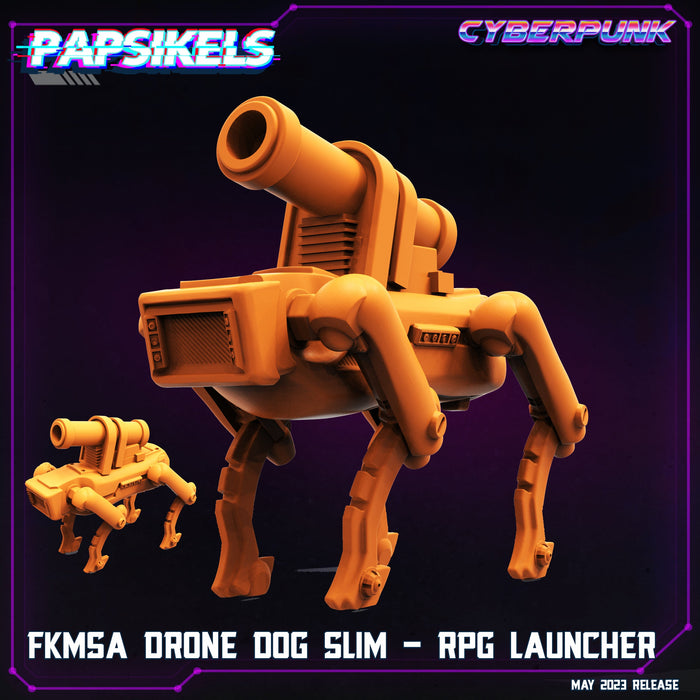 FKMSA Drone Dog Slim - RPG Launcher | Cyberpunk | Sci-Fi Miniature | Papsikels TabletopXtra