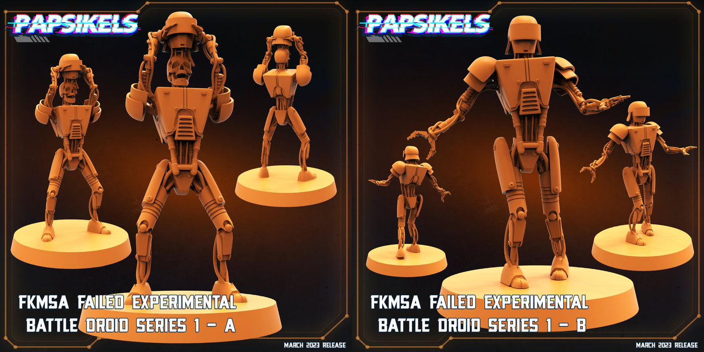 FKMSA Failed Experimental Battle Droid Miniatures | Corpo Cops | Sci-Fi Miniature | Papsikels TabletopXtra