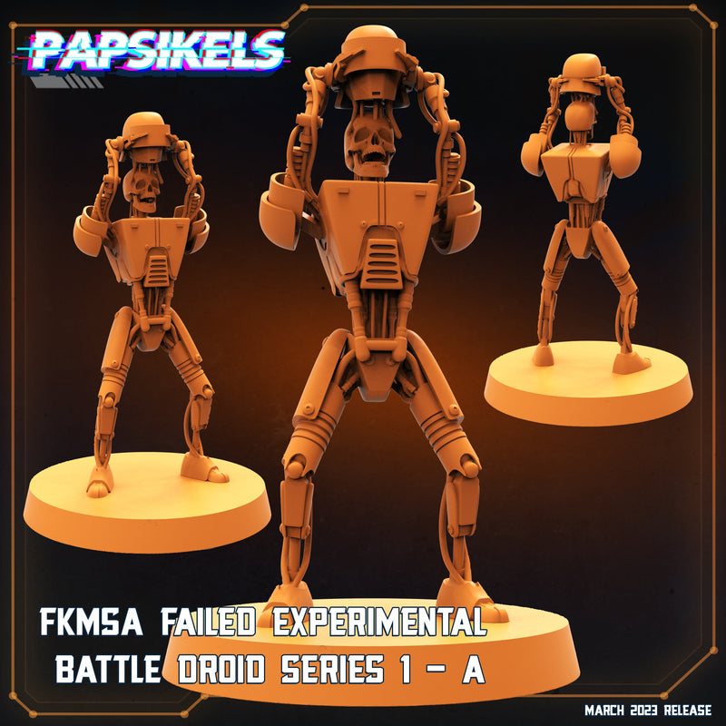 FKMSA Failed Experimental Battle Droid Miniatures | Corpo Cops | Sci-Fi Miniature | Papsikels