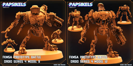 FKMSA Prototype Battle Droid Series 4 Miniatures | Corpo Cops | Sci-Fi Miniature | Papsikels TabletopXtra