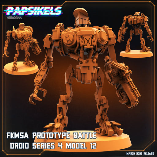 FKMSA Prototype Battle Droid Series 4 Model 12 | Corpo Cops | Sci-Fi Miniature | Papsikels TabletopXtra