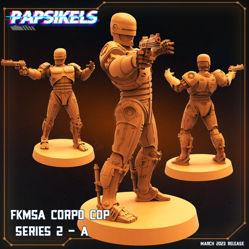 FKMSA Series 2 Miniatures | Corpo Cops | Sci-Fi Miniature | Papsikels