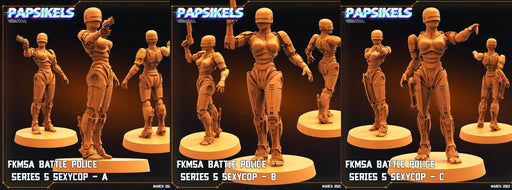 FKMSA Series 5 Sexy Cop Miniatures | Corpo Cops | Sci-Fi Miniature | Papsikels TabletopXtra