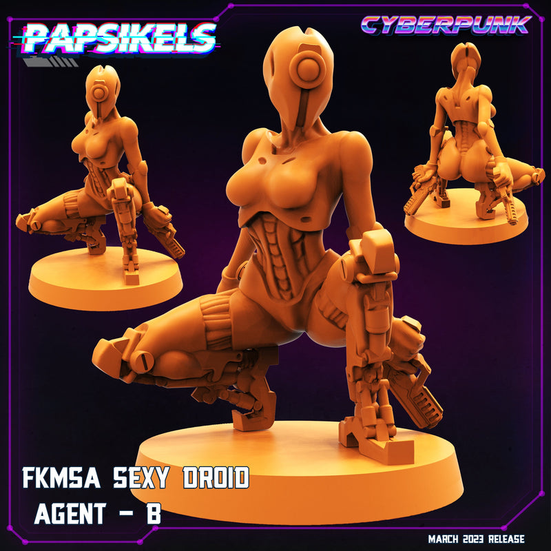 FKMSA Sexy Droid Agent B | Cyberpunk | Sci-Fi Miniature | Papsikels TabletopXtra