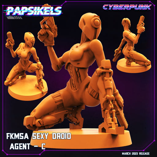 FKMSA Sexy Droid Agent C | Cyberpunk | Sci-Fi Miniature | Papsikels TabletopXtra