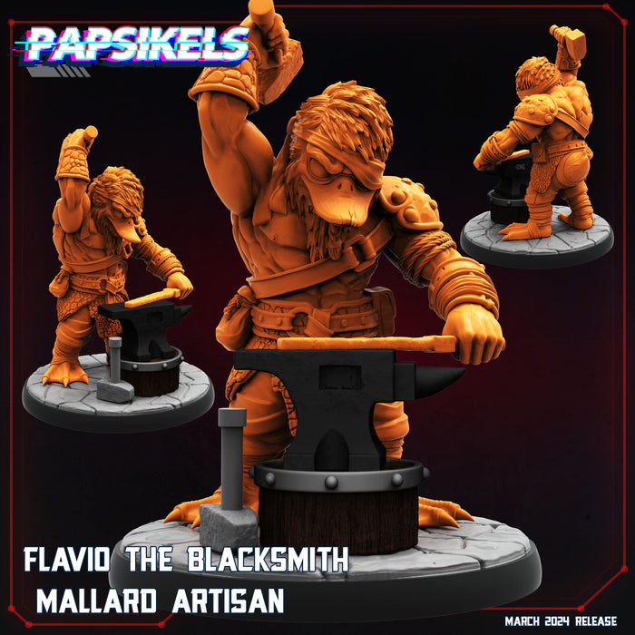 Flavio the Blacksmith Mallard Artisan | Specials | Fantasy Miniature | Papsikels