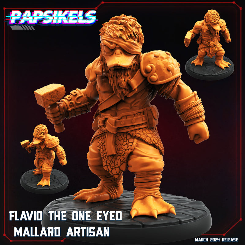 Flavio the One Eyed Mallard Artisan | Specials | Fantasy Miniature | Papsikels