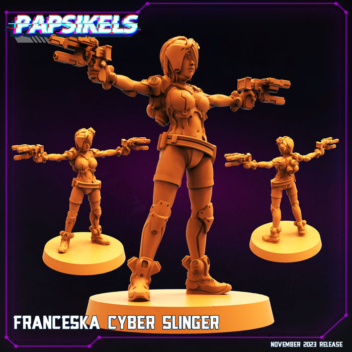 Franceska Cyber Slinger | Cyberpunk | Sci-Fi Miniature | Papsikels