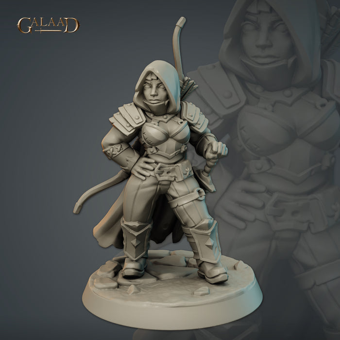 Female Dwarf Ranger A | Dwarf Caravan | Fantasy Miniature | Galaad Miniatures