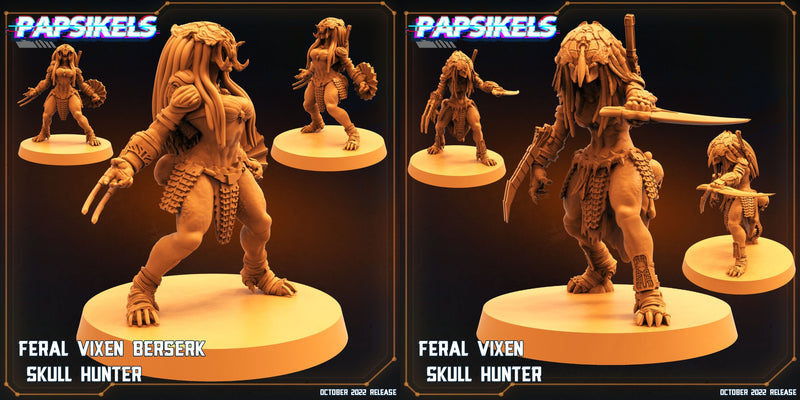 Feral Vixen Skull Hunter Miniatures | Rambutan Breakers | Sci-Fi Miniature | Papsikels TabletopXtra