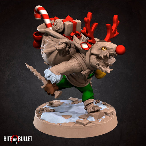 Festive Kobold Rogue | Bullet Town Christmas | Fantasy Miniature | Bite the Bullet TabletopXtra