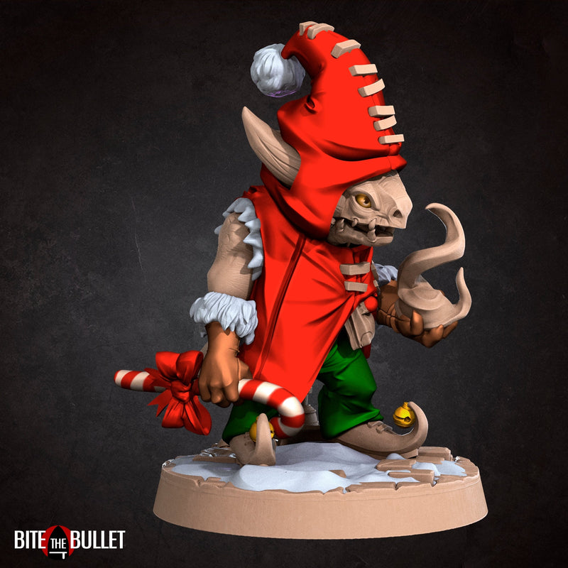 Festive Kobold Sorcerer | Bullet Town Christmas | Fantasy Miniature | Bite the Bullet TabletopXtra