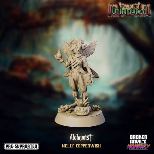 Fey Alchemist Nelly Copperwish | Tales of Grimmwood | Tabletop RPG Miniature TabletopXtra