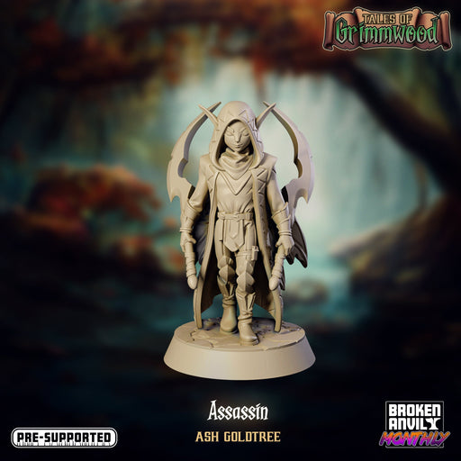 Fey Assassin Ash Goldtree | Tales of Grimmwood | Tabletop RPG Miniature TabletopXtra