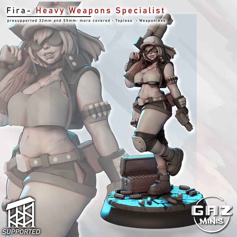 Heavy Weapons Specialist Fira | Fantasy Pin-Up Miniature | Gaz Minis