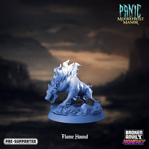 Flame Hound | Panic at Moorefrost Manor | Tabletop RPG Miniature TabletopXtra