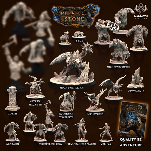 Flesh to Stone Miniatures (Full Set) | Fantasy Tabletop Miniature | Mammoth Factory TabletopXtra
