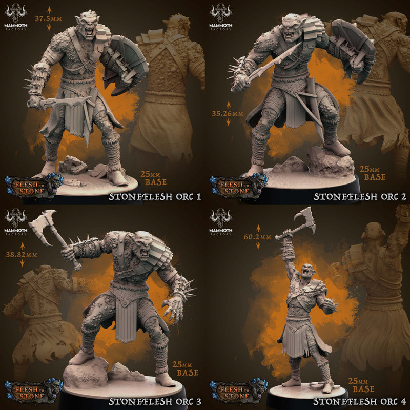 Flesh to Stone Miniatures (Full Set) | Fantasy Tabletop Miniature | Mammoth Factory TabletopXtra