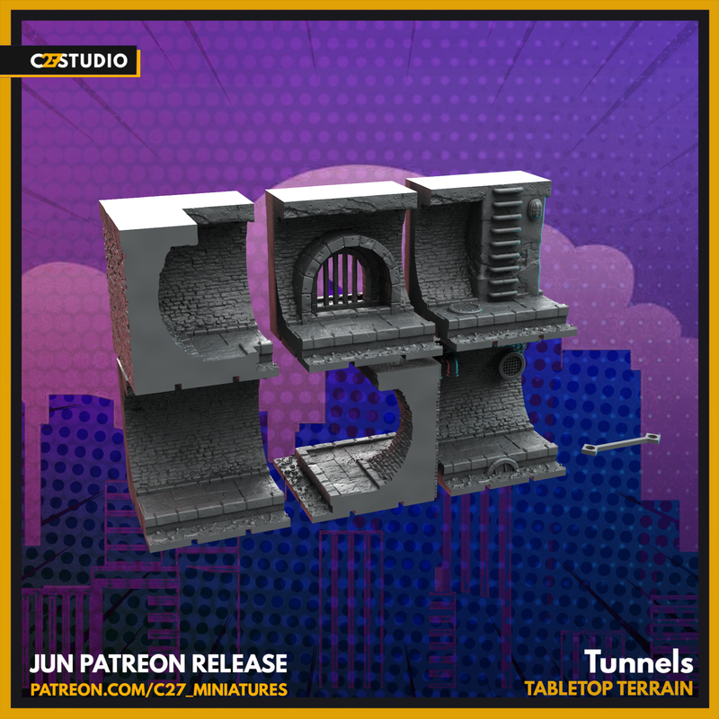 Sewer Tunnels 6 Pack | Terrain | C27 Studio